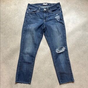 LC Lauren Conrad Womens Distressed Ankle Skinny Capri Jean  Sz 2